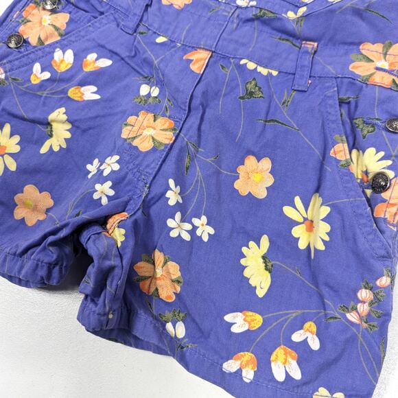 Vtg The Children's Place Shortalls Girls Size 3-4T Purple Overalls Floral 90s - Picture 3 of 5